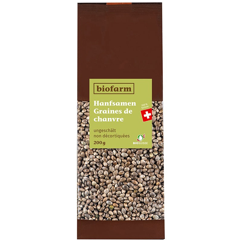 Biofarm - Graines de chanvre non décortiquées suisses BIO 200g