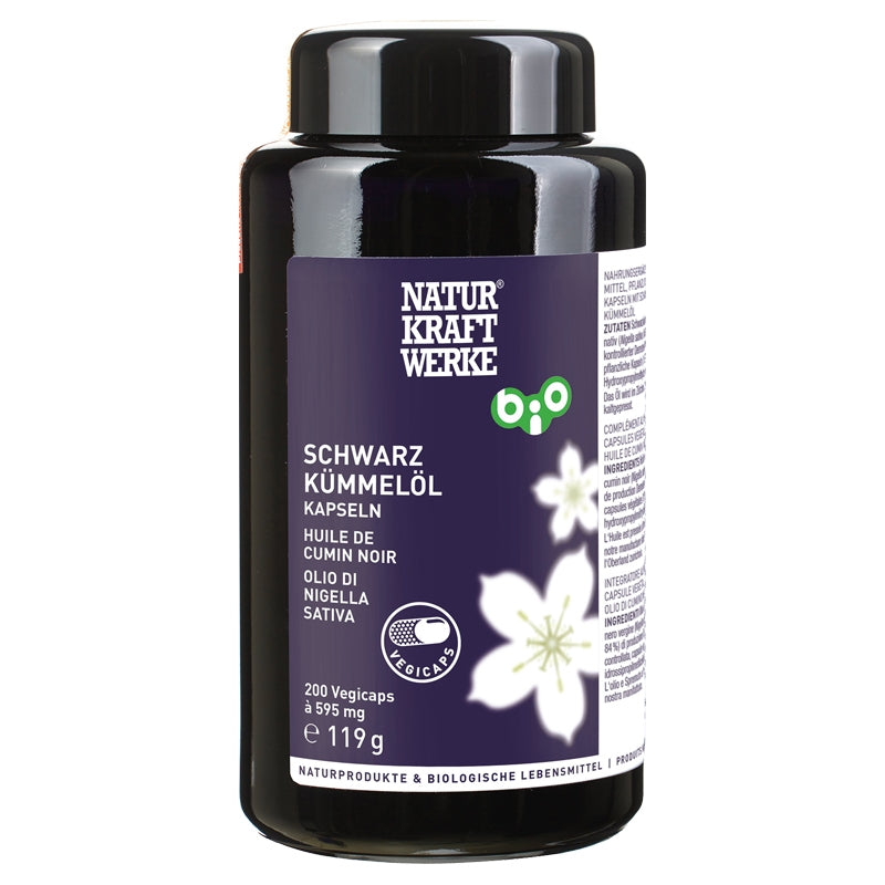 Huile de nigelle BIO capsules - Naturkraftwerke 200 x 595mg