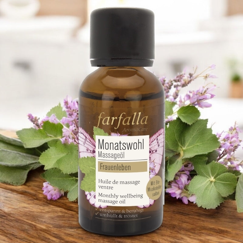 Farfalla - Huile de massage ventre BIO sauge sclarée 30ml