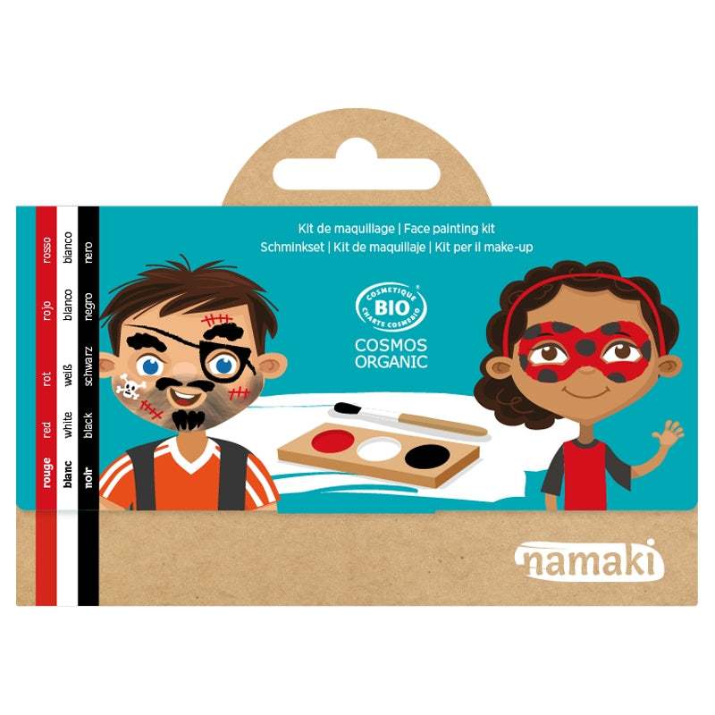 Bio-3-Farben-Piraten- und Marienkäfer-Make-up-Set - Namaki
