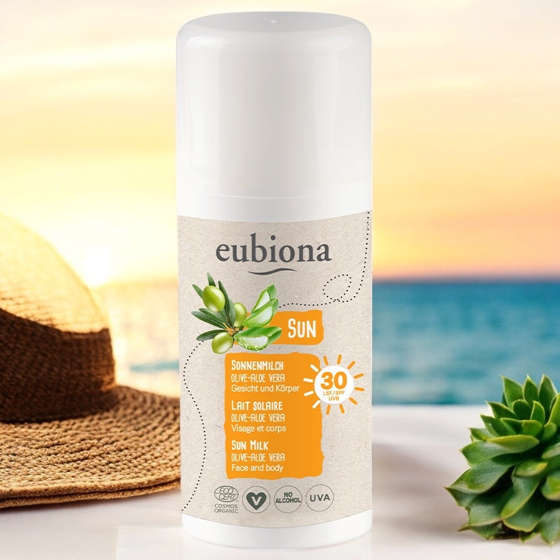 Eubiona - Sonnenmilch Gesicht & Körper LSF 30 Olive & Aloe Vera BIO 100ml