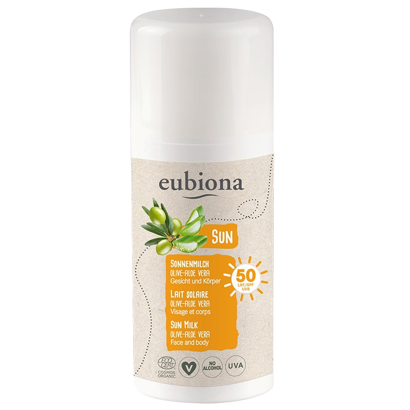 Eubiona - Sonnenmilch Gesicht & Körper LSF 50 Olive & Aloe Vera BIO 100ml