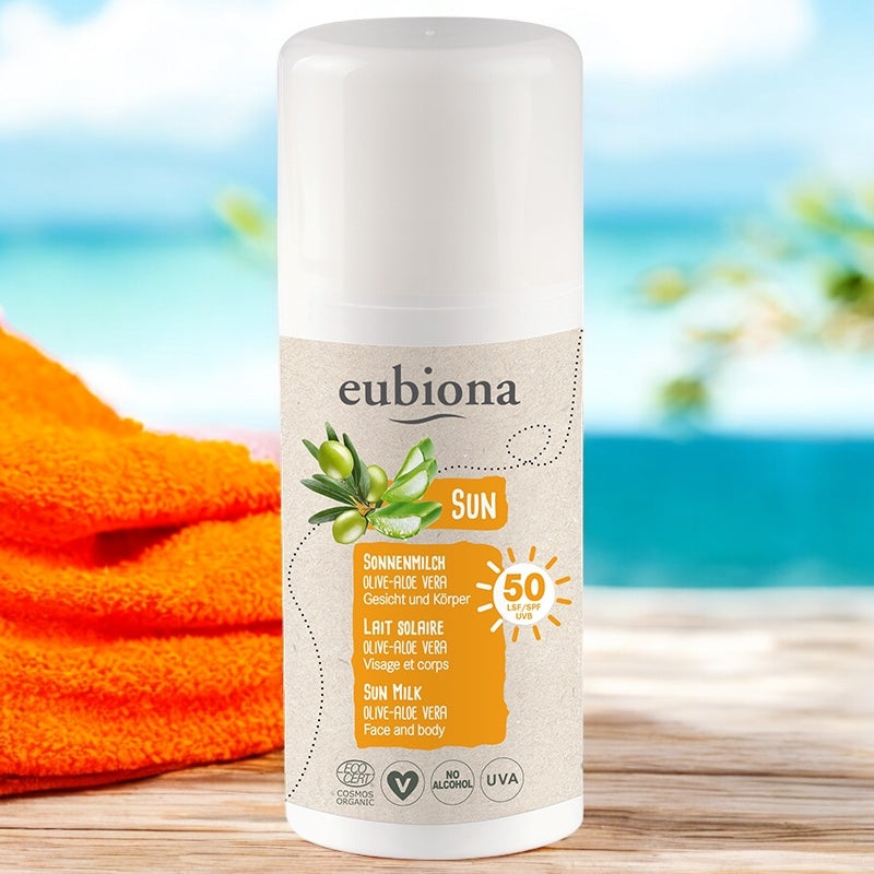 Eubiona - Sonnenmilch Gesicht & Körper LSF 50 Olive & Aloe Vera BIO 100ml