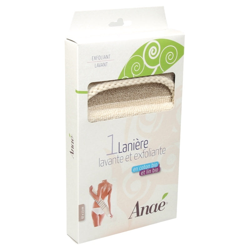 Anaé - Lanière lavante & exfoliante en coton & lin BIO