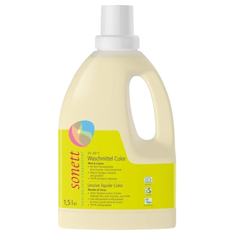 Lessive liquide couleur menthe & lemongrass ECO 1,5l - Sonett