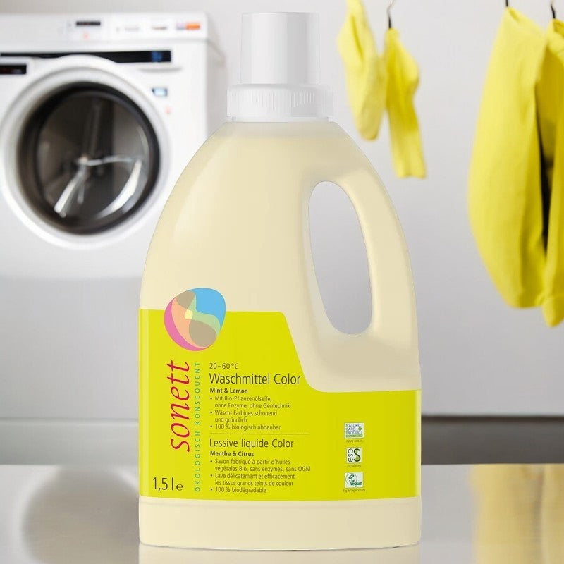 Lessive liquide couleur menthe & lemongrass ECO 1,5l - Sonett