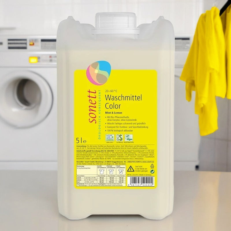 Lessive liquide couleur menthe & lemongrass ECO 5l - Sonett