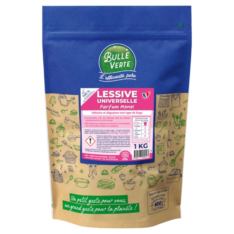 Bulle Verte - Lessive poudre universelle monoï 1kg