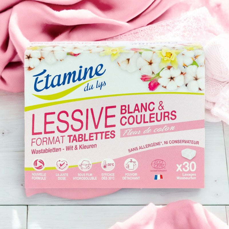 Etamine du Lys - Lessive tablettes fleur de coton 30 tablettes 30 pièces