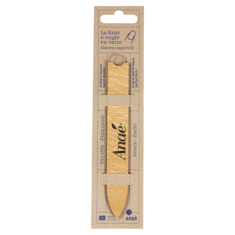 Anaé - Lime à ongles en verre grande avec étui en bois