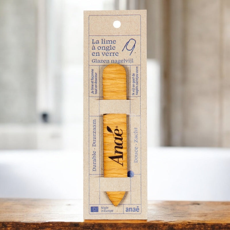 Anaé - Lime à ongles en verre petite avec étui en bois