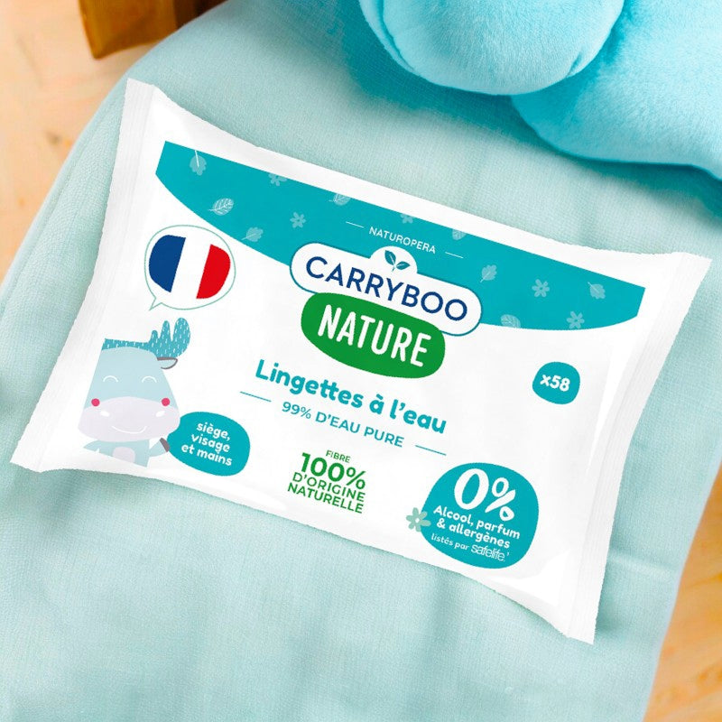 Carryboo - Lingettes à l'eau pure naturel calendula 58 pièces