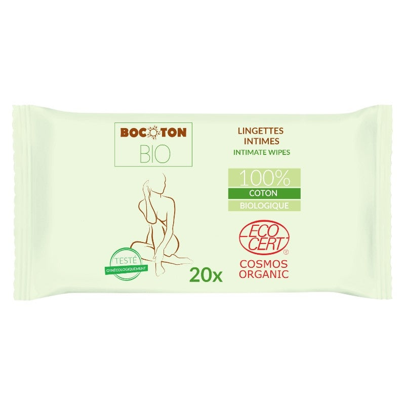 Bocoton - Bio-Aloe-Vera-Intimhygienetücher - 20 Stück