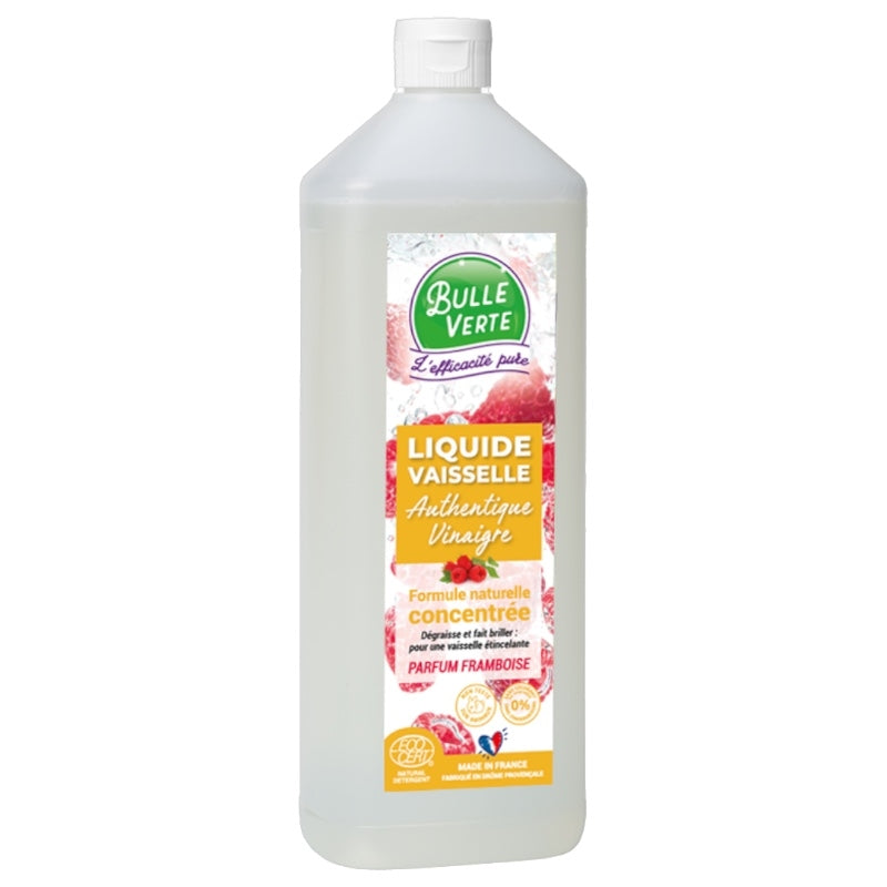 Bulle Verte - Liquide vaisselle vinaigre & framboise ECO - 1l
