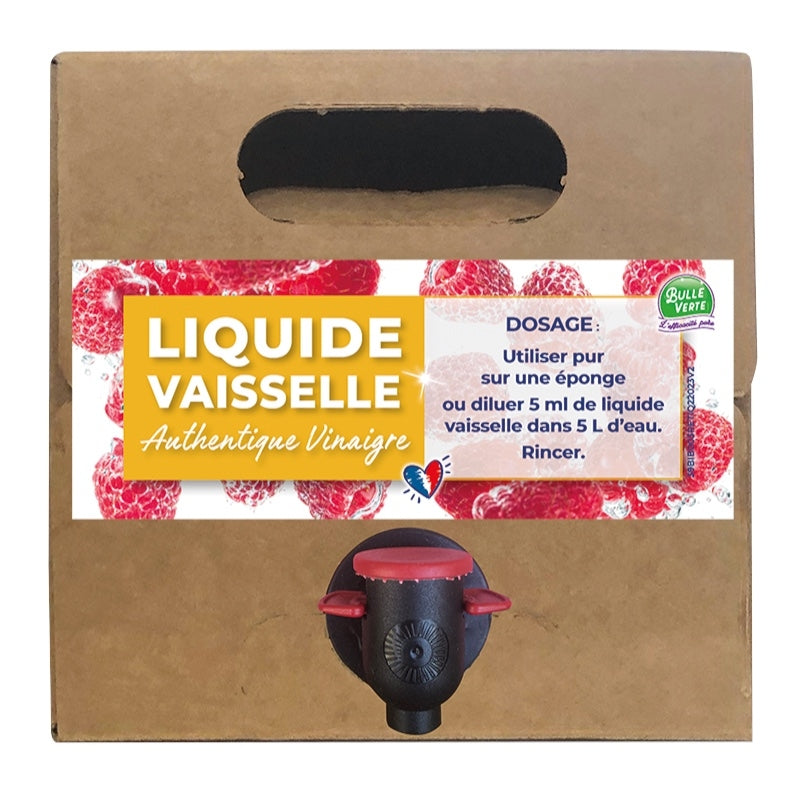Bulle Verte - Liquide vaisselle vinaigre & framboise ECO - 3l