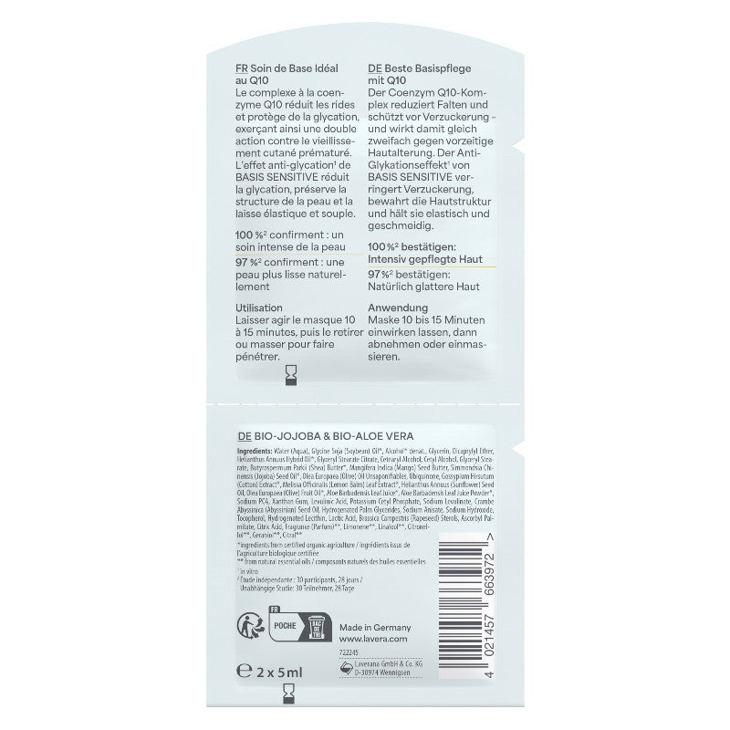 Lavera - Anti-Falten Maske Q10 Aloe Vera & Jojoba BIO 10ml