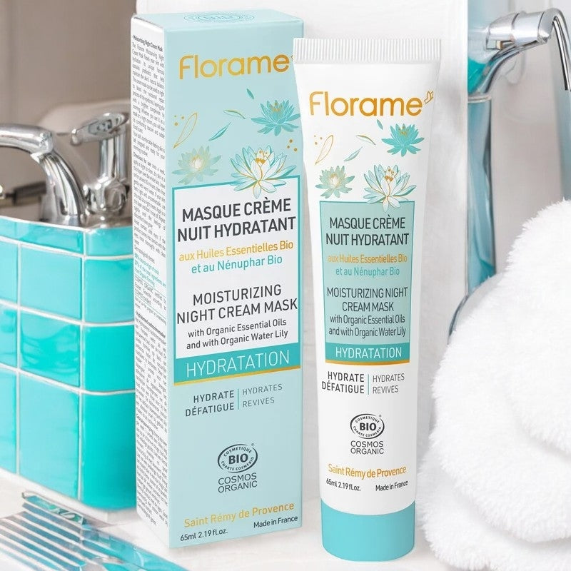 Florame - Feuchtigkeitsspendende Nachtcreme-Maske Seerose BIO 65ml