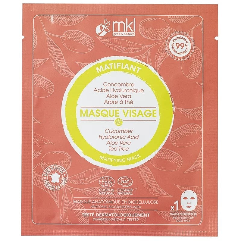 Masque visage matifiant concombre