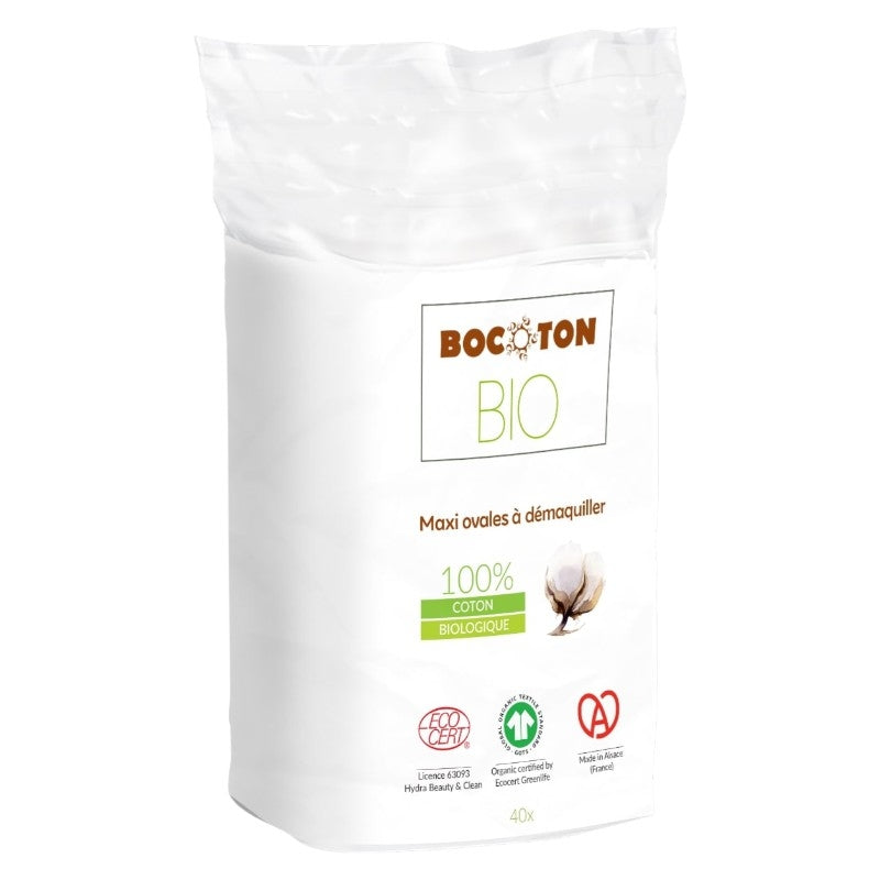 Bocoton - Maxi ovales démaquillants BIO 40 pièces
