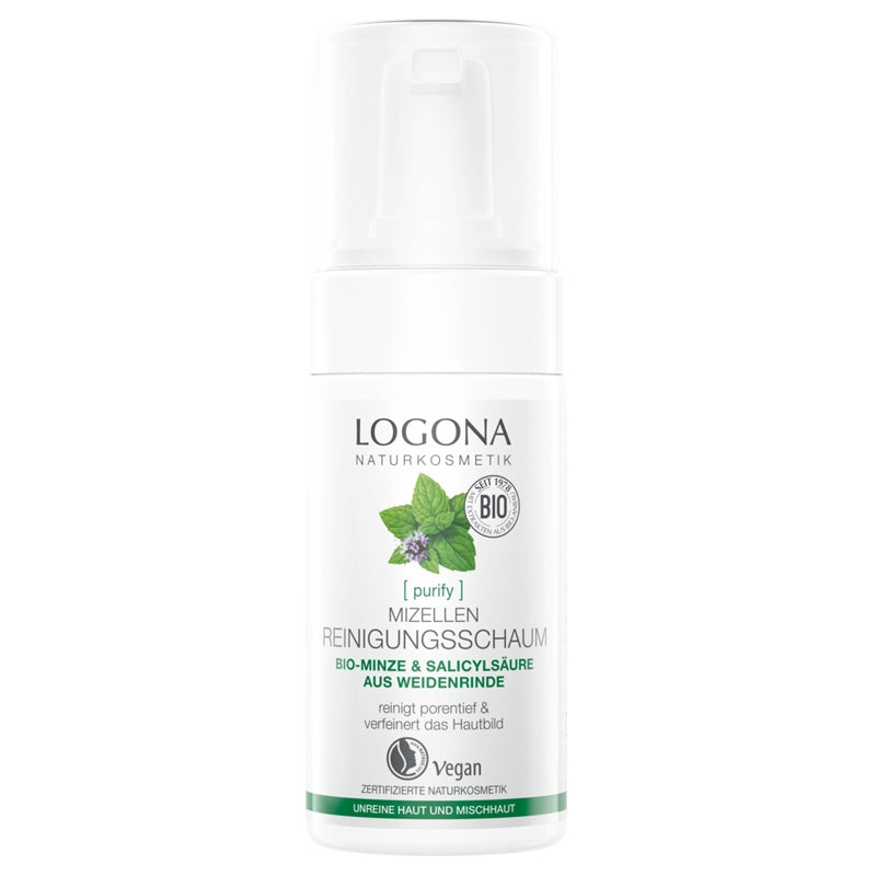 Mousse nettoyante micellaire BIO menthe & écorce de saule