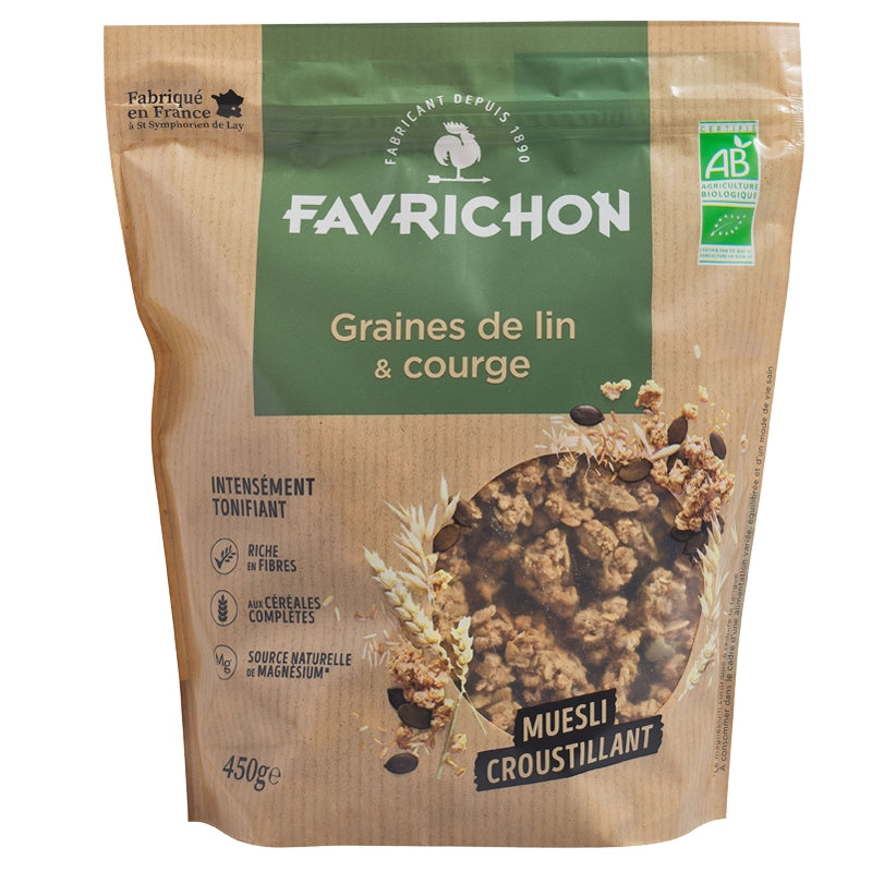 Favrichon - Müesli croustillant graines de lin & courges BIO 450g