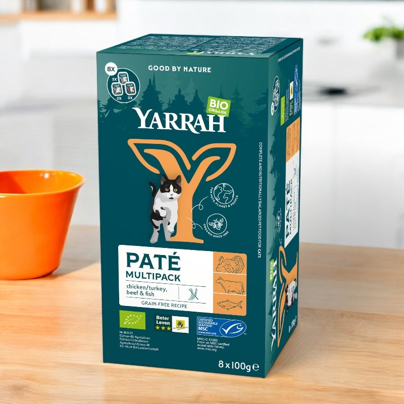 Multi Pack pâtés pour chat saumon, dinde & bœuf BIO
