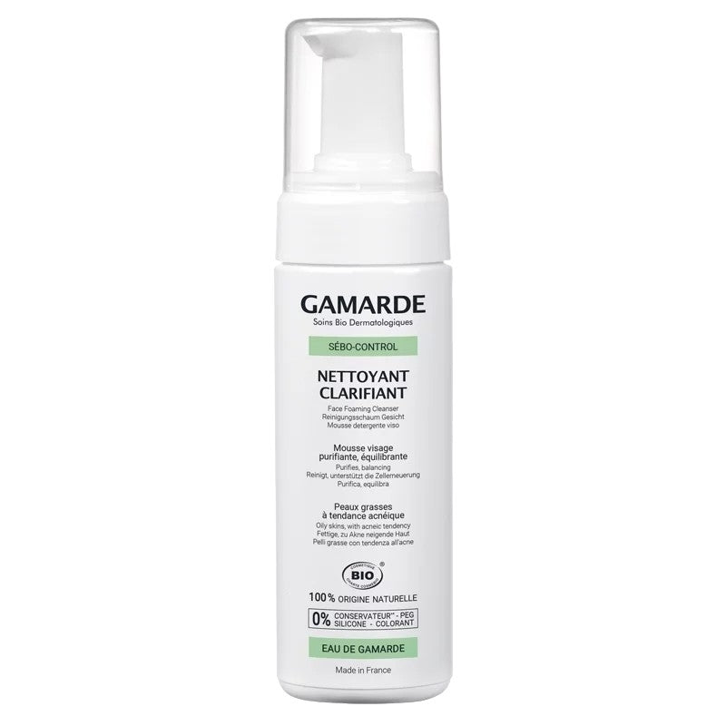 Gamarde - Nettoyant mousse clarifiant BIO - eau thermale - peaux grasses - 160ml