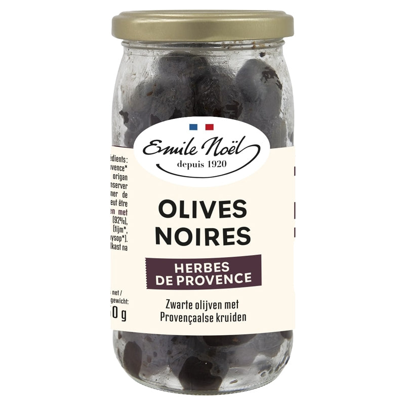 Emile Noël - Olives noires aux herbes de Provence BIO 250g