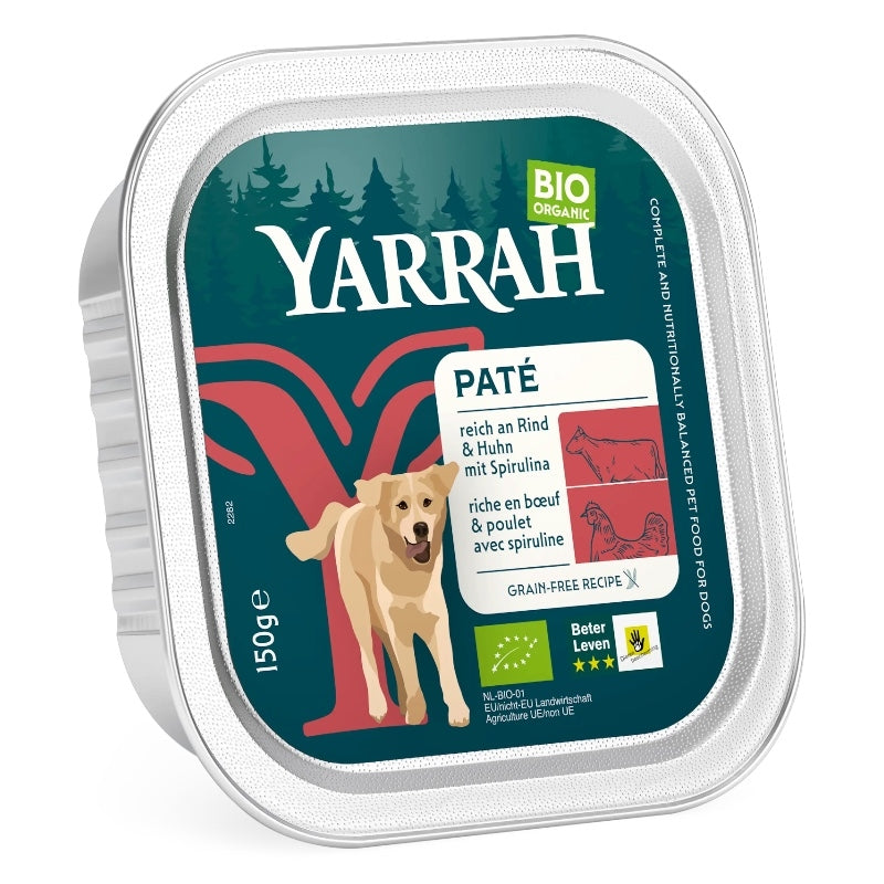 Pâté boeuf & poulet avec spiruline pour chien BIO