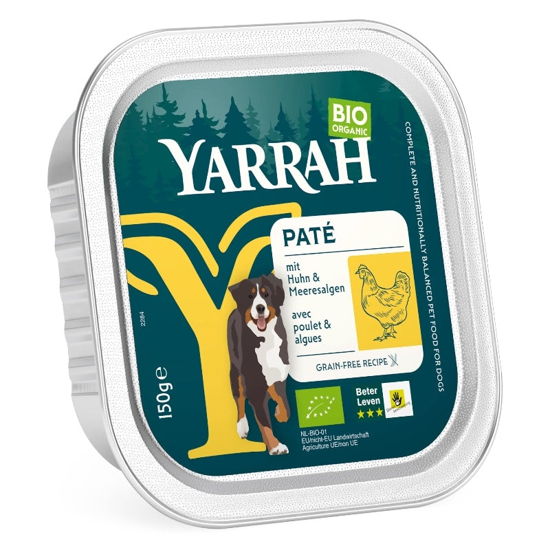 Pâté poulet avec algues marines pour chien BIO