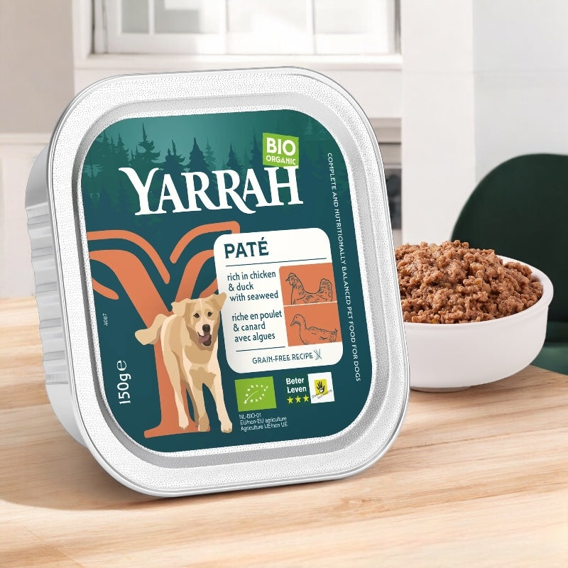 Bio-Hühner- und Entenpastete mit Algen für Hunde - 150 g - Yarrah