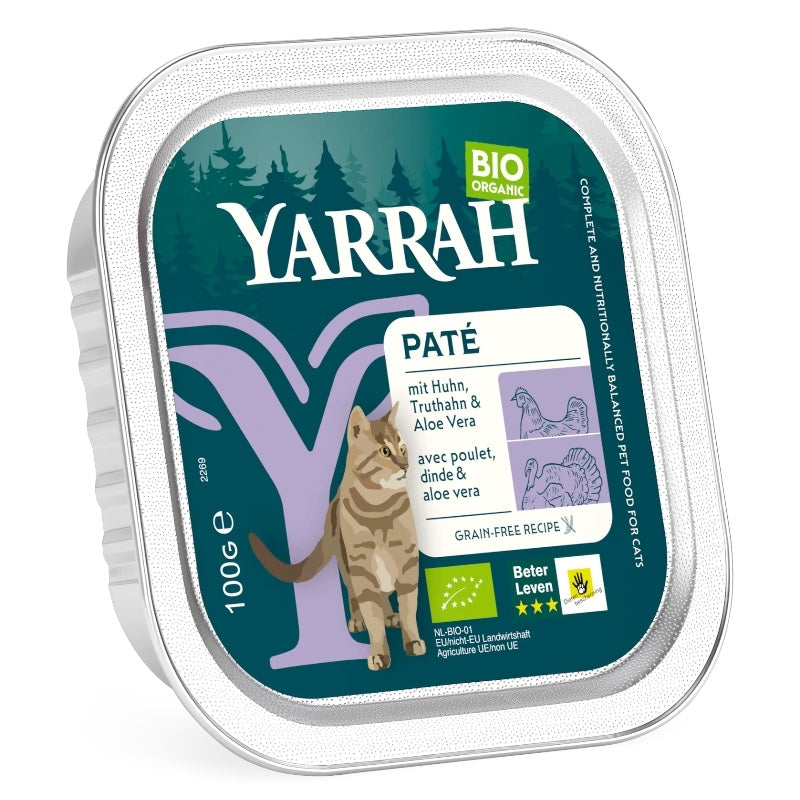 Pâté poulet & dinde avec aloe vera pour chat BIO
