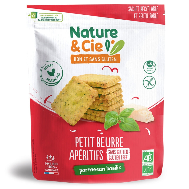 Petit beurre apéritif au parmesan & basilic BIO