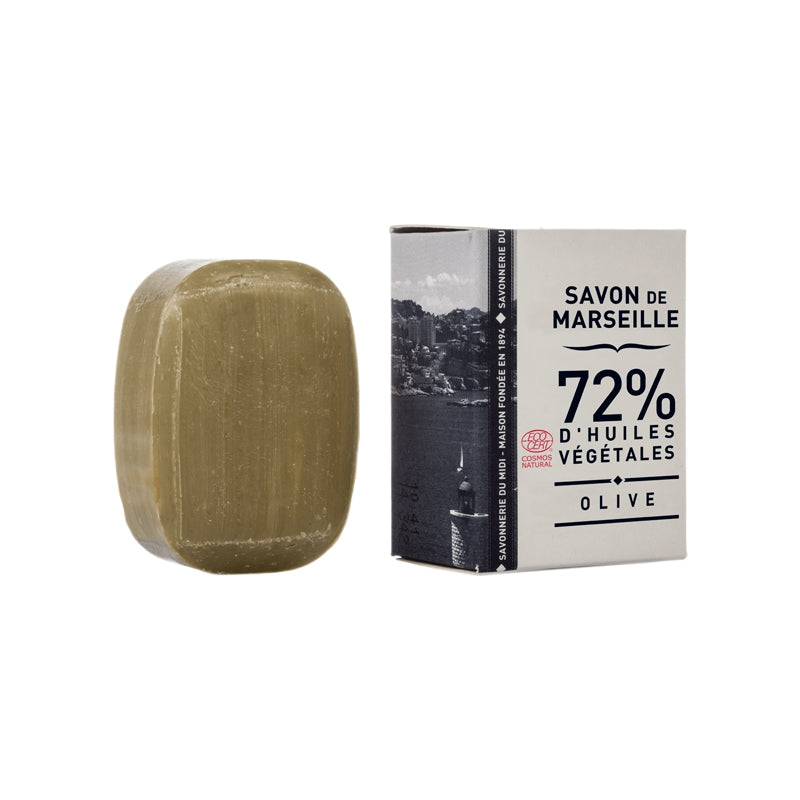 Petit galet de savon de Marseille vert à l'huile d'olive