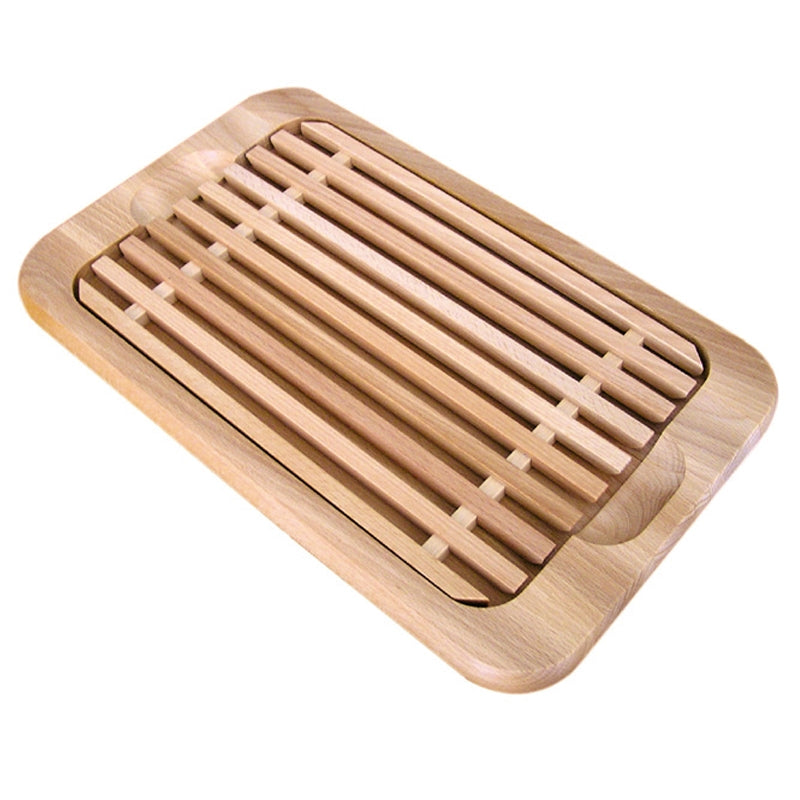 Ah Table ! - Planche à pain avec grille ramasse-miettes en hêtre