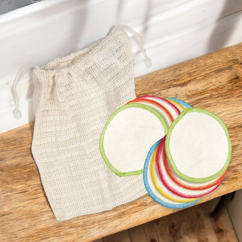 Anaé - Pochette de lavage avec 10 disques à démaquiller en coton BIO