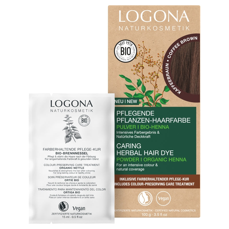 Pflanzenhaarfarbe Pulver Kaffeebraun BIO Logona 100g