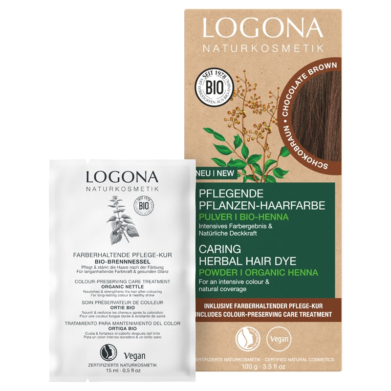 Pflanzenhaarfarbe Pulver Schokobraun BIO Logona 100g