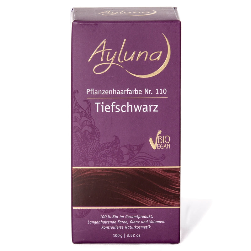 Ayluna - Poudre colorante végétale BIO N°110 noir intense 100g