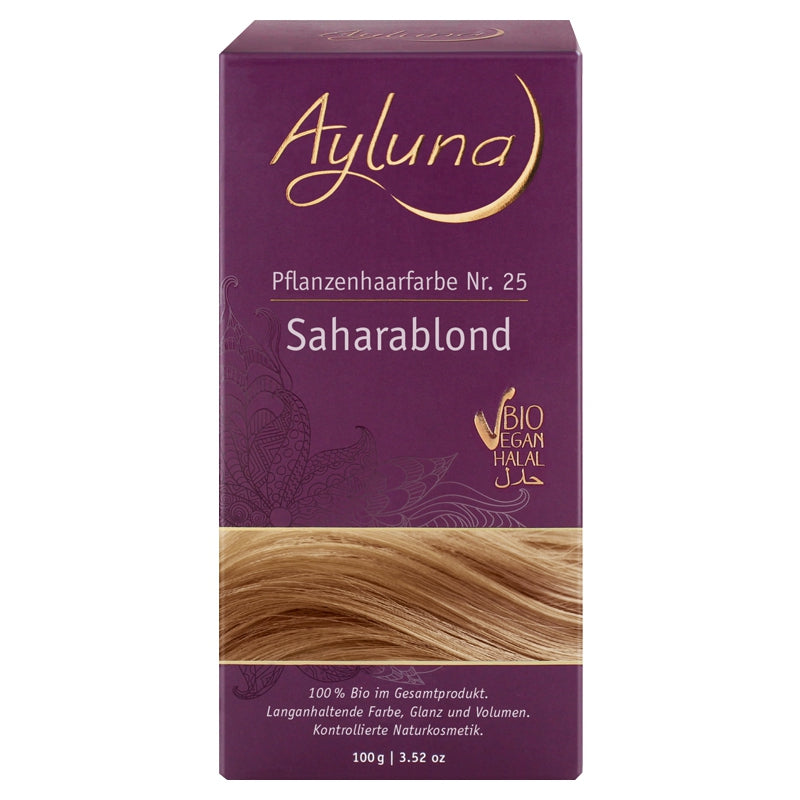 Ayluna - Pflanzliches Haarfärbepulver Nr. 25 Sahara Blond BIO 100g