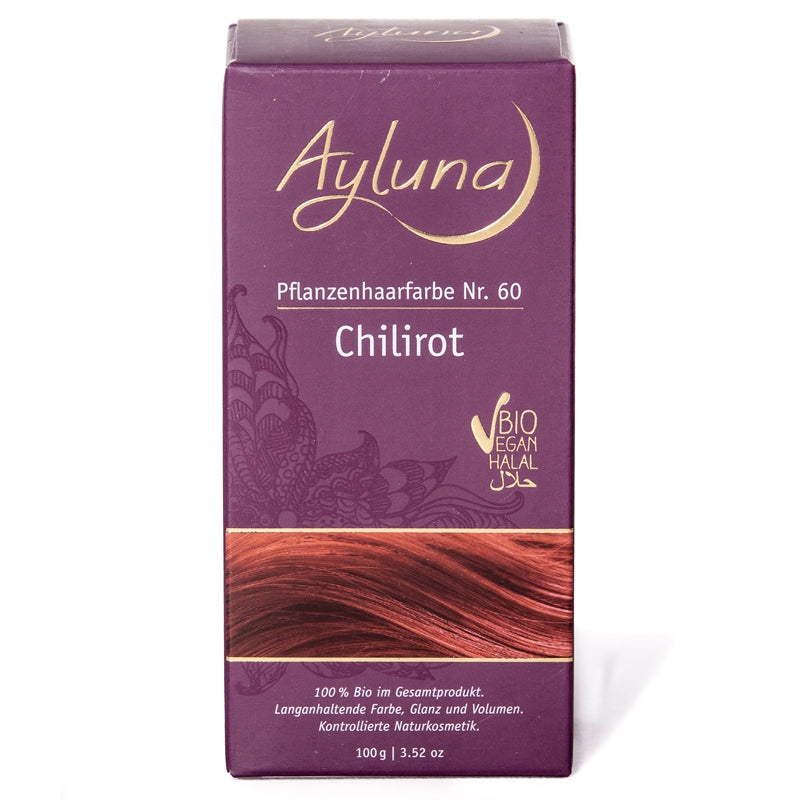 Ayluna - Pflanzliches Haarfärbepulver Nr. 60 Chilirot BIO 100g
