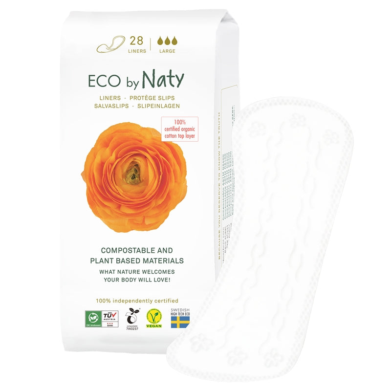 Protège-slips bio Naty Large - flux léger, sans plastique (28 pièces)