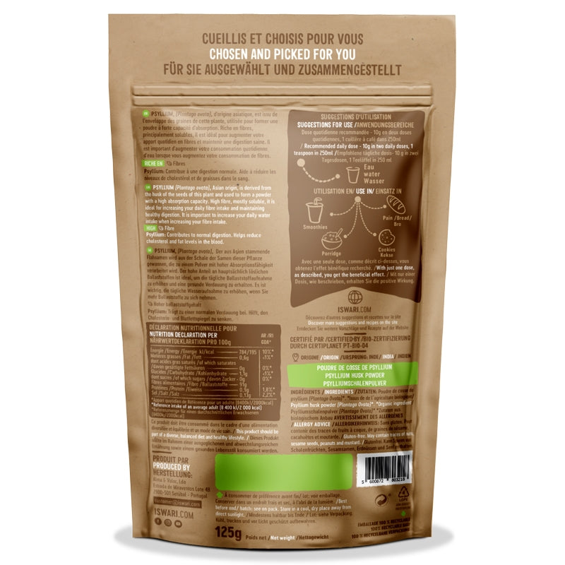 Iswari - Flohsamenschalen Pulver BIO 125g - fein gemahlen, Iswari