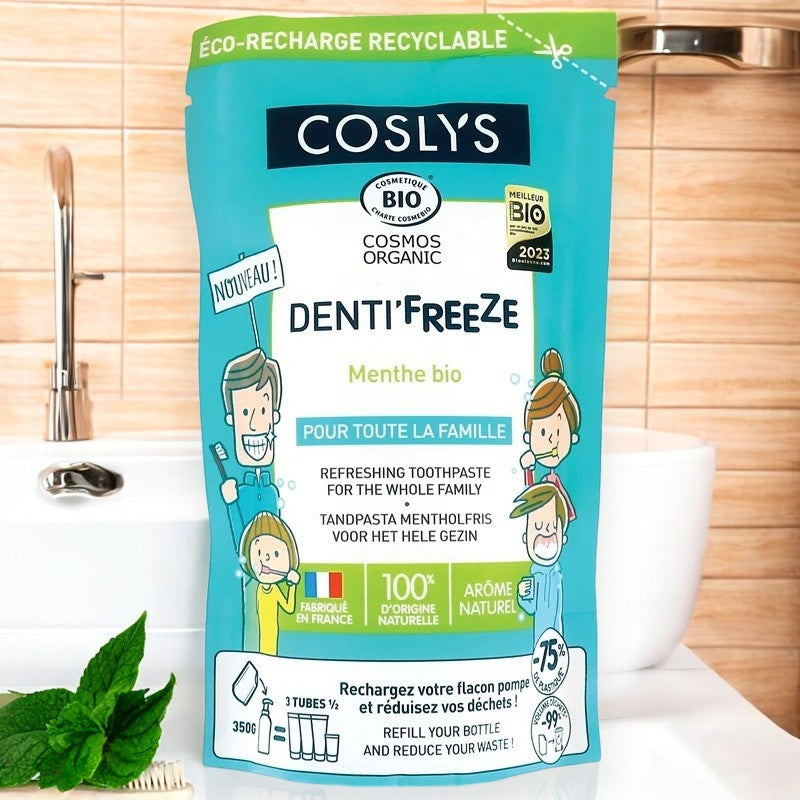Coslys - Nachfüllung Familien-Zahnpasta Minze ohne Fluorid BIO 350g
