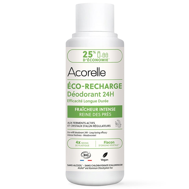 Acorelle - Recharge déodorant bille bio sans aluminium fraîcheur intense 100ml