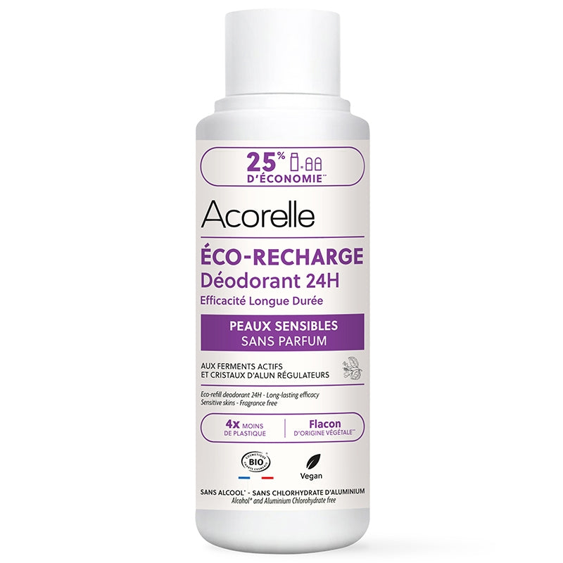 Acorelle - Recharge déodorant bille bio sans aluminium peau sensible 100ml
