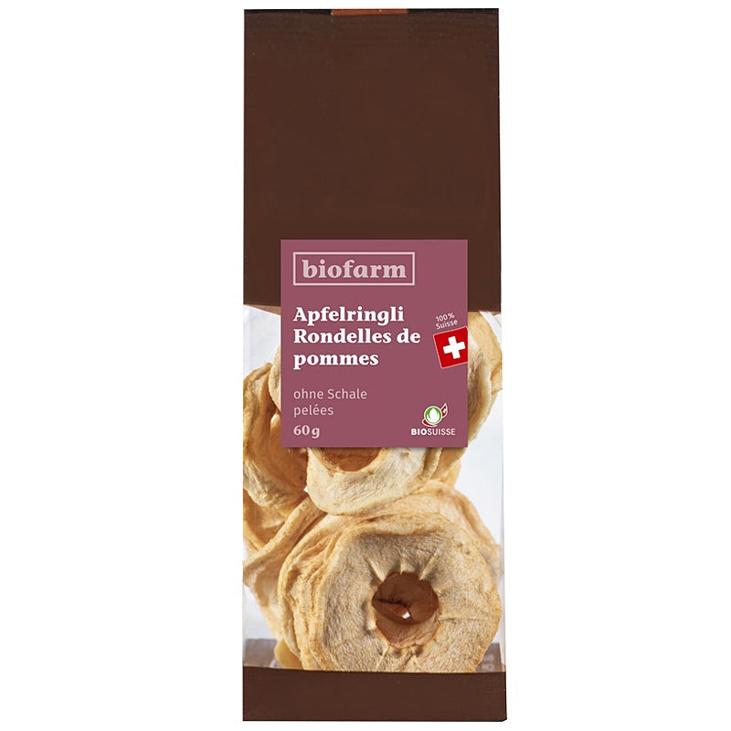Biofarm - Rondelles de pommes pelées suisses BIO 60g