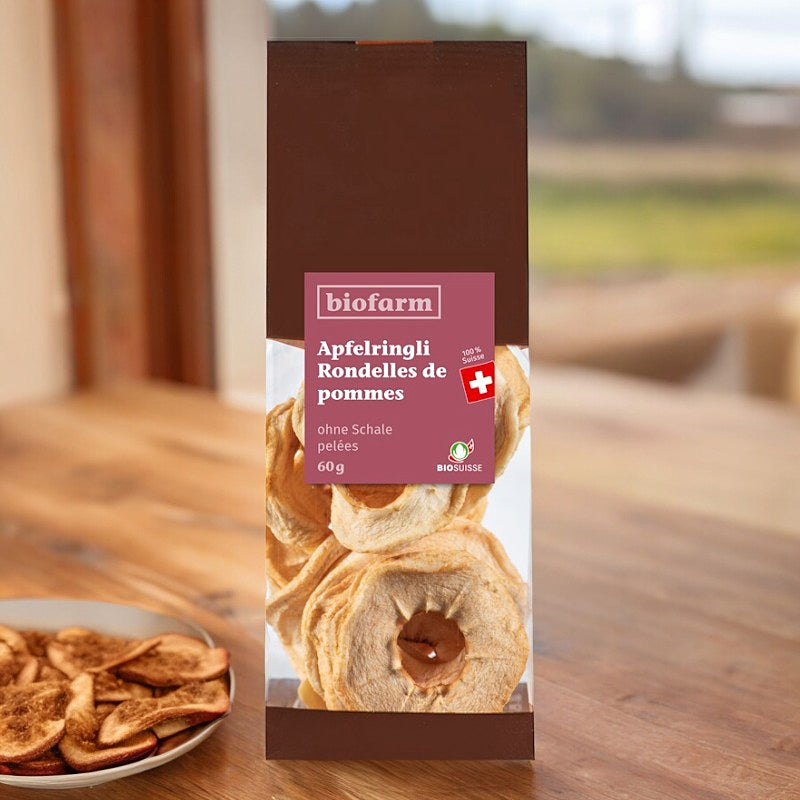 Biofarm - Rondelles de pommes pelées suisses BIO 60g