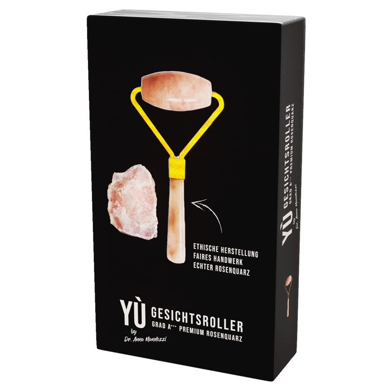 Einfacher Rosenquarz-Gesichtsmassageroller - Yù Beauty