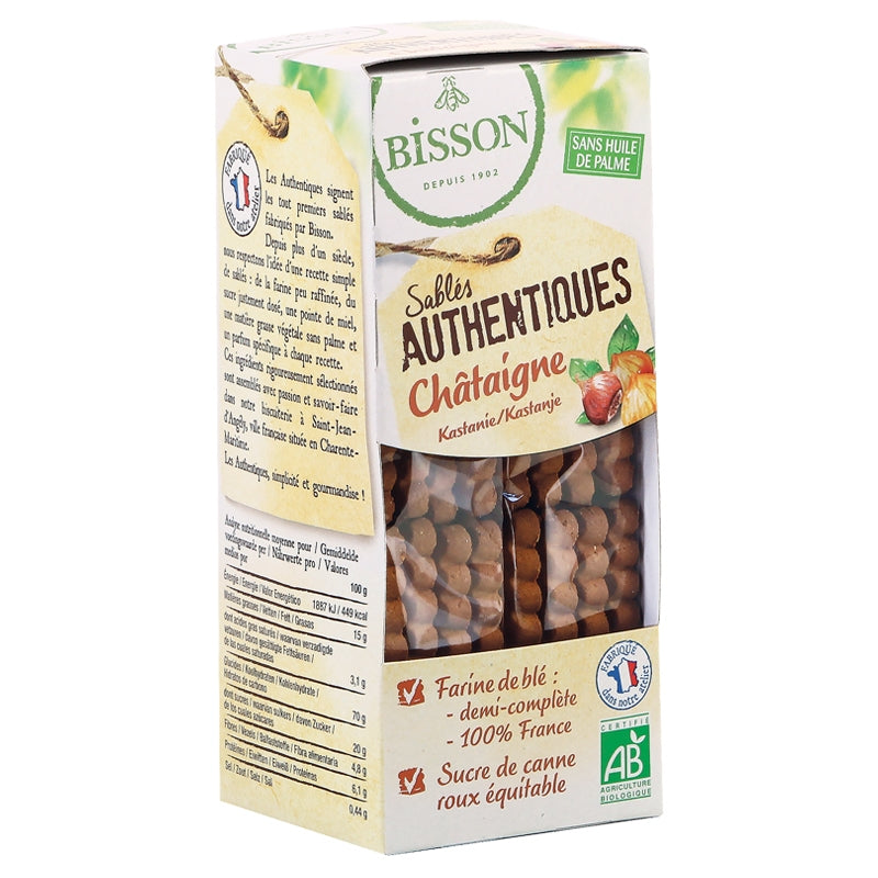 Bisson - Authentische Bio-Kastanien-Mürbeteigkekse 180g
